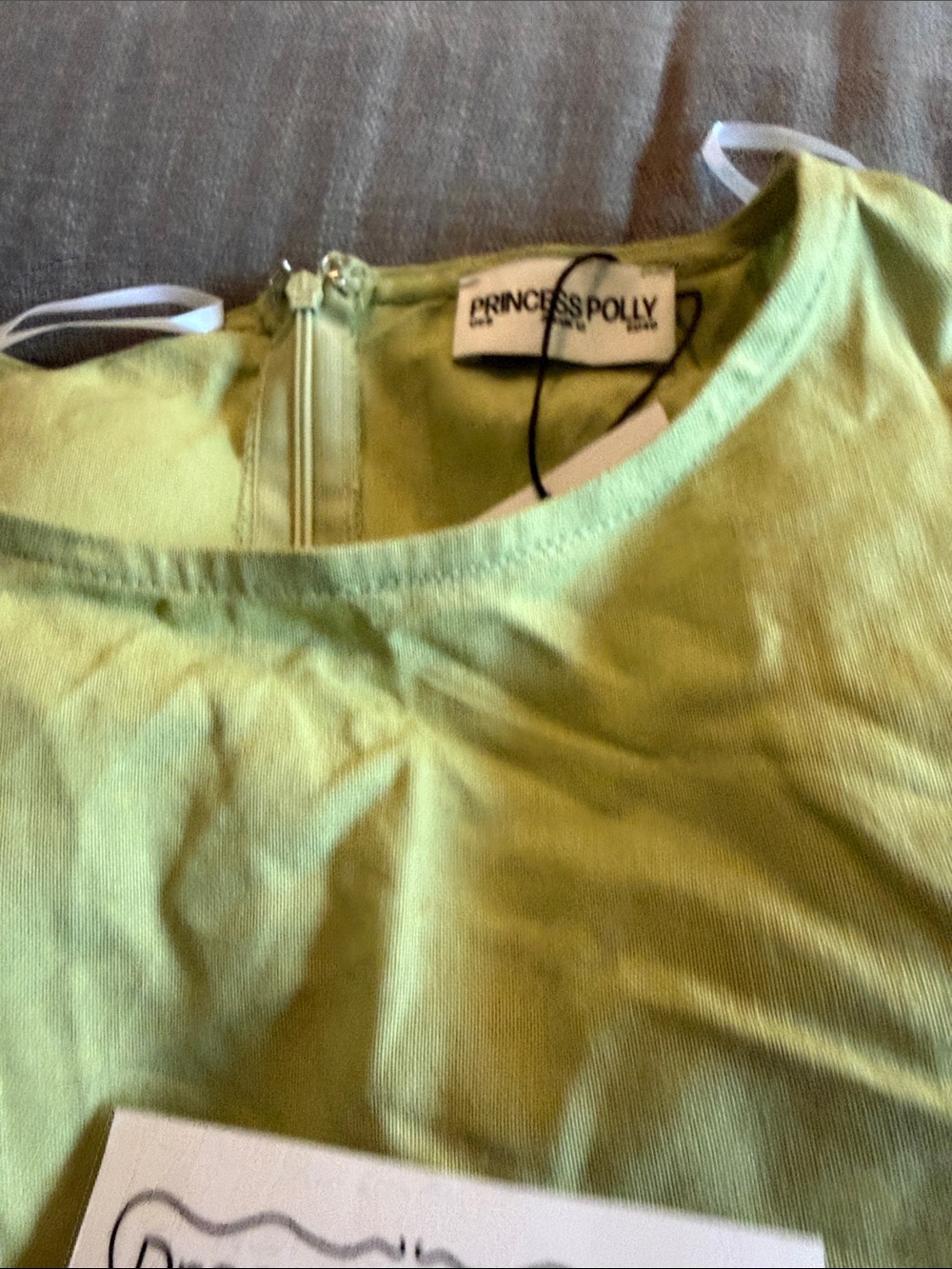NWT Princess Polly Neon Lime Side Cutout Mini Dress, Size 8 - Picture 11 of 12
